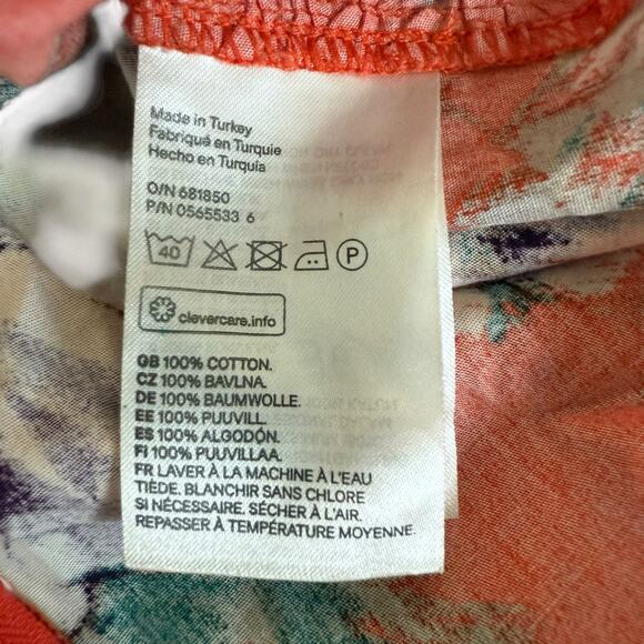 H&M Red Off-Shoulder Floral Puff Sleeve Top Romantic Y2K Blouse Size Small (4) - Picture 8 of 10